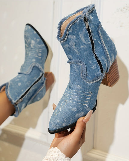 Denim Enkellaarsjes -  – Stijlvol & Comfortabel