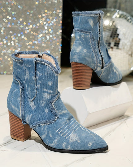 Denim Enkellaarsjes -  – Stijlvol & Comfortabel